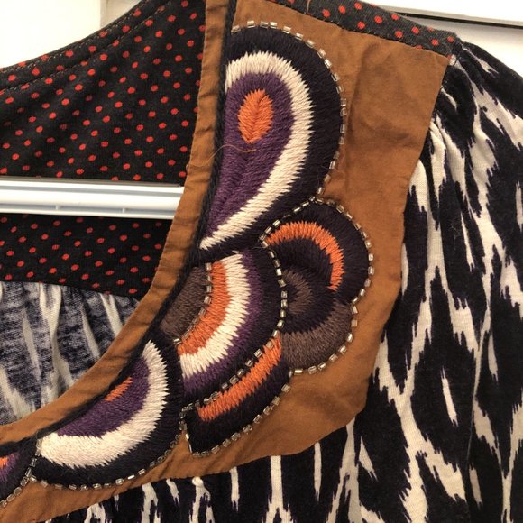 Common thread Anthropologie, black and white pattern blouse, M - Picture 6 of 10